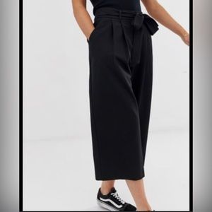Vero Moda black high waisted wide leg cropped pants